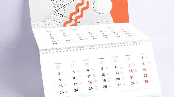 Печать квартальных календарей