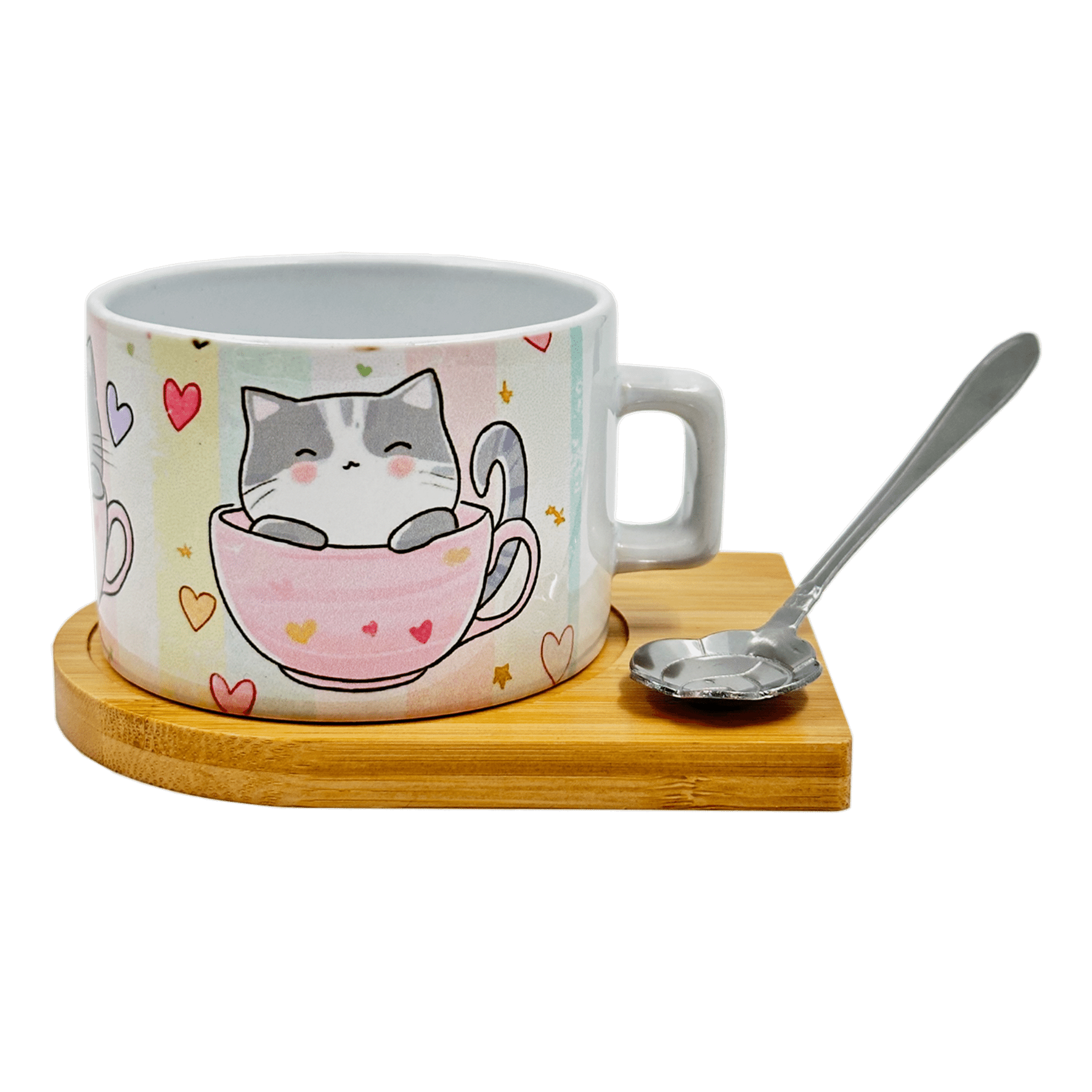 Кофейная с бамбуковой подставкой и ложкой